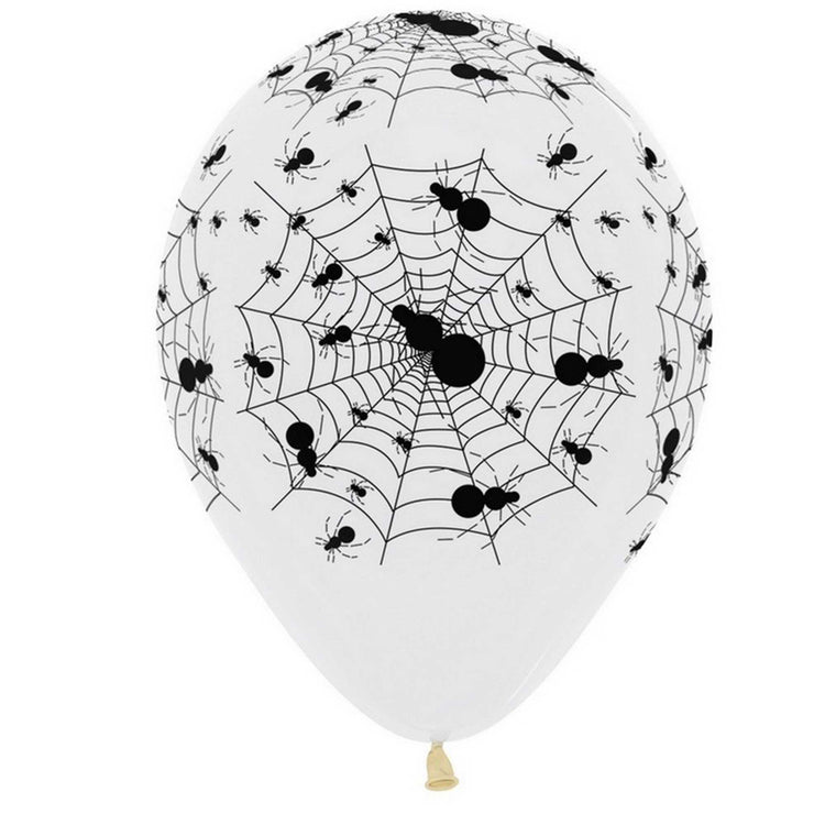 Spider Crystal Clear 30cm Latex Balloon 12pk Pack of 12