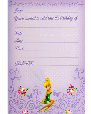 Disney Fairies Tinkerbell Invitations Pack of 8