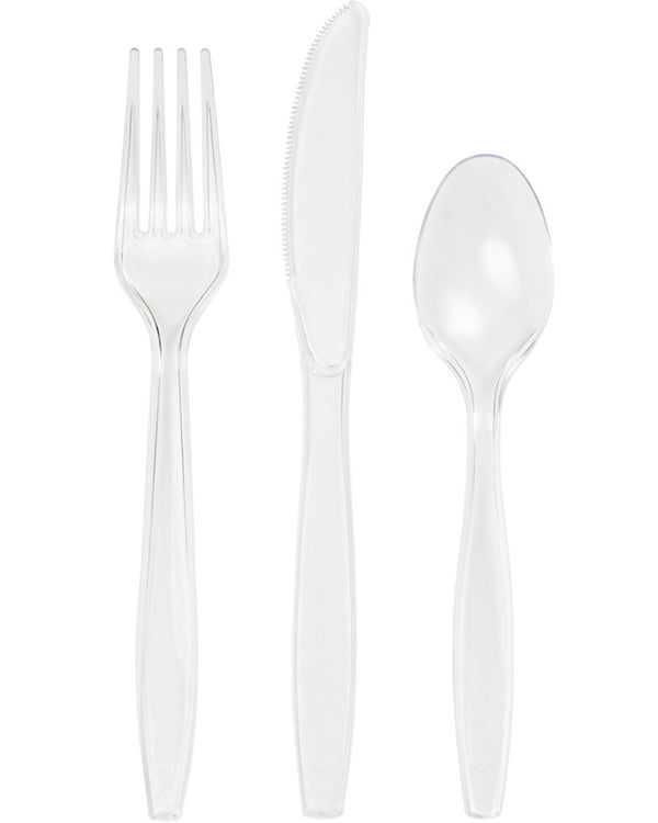 Clear Assorted Premium Cutlery Pack of 24