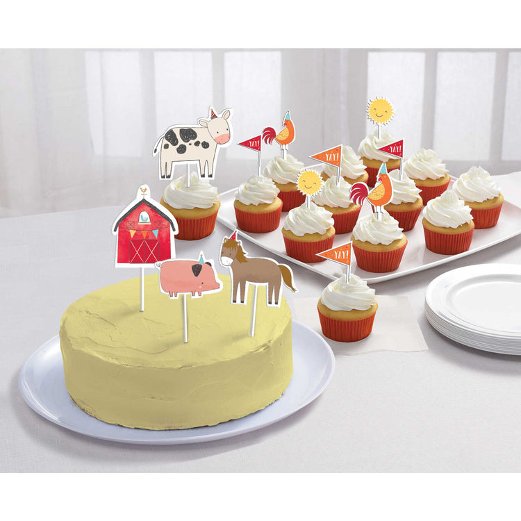 Barnyard Birthday Cake Topper Kit Pack of 12