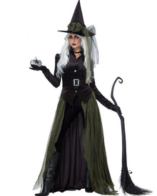 Green Gothic Witch Womens Halloween Costume