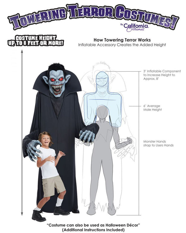 Towering Terror Vampire Adult Costume or Hanging Prop