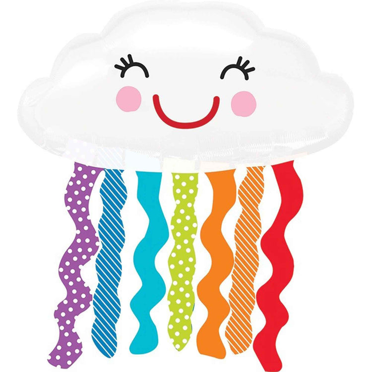SuperShape XL Rainbow Smiling Cloud Balloon