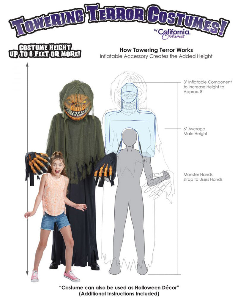 Towering Terror Pumpkin Adult Costume or Hanging Prop 6m