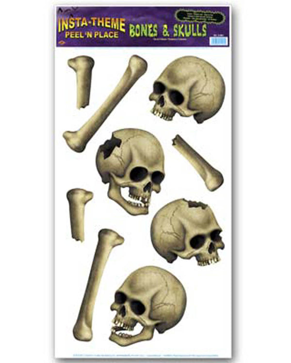 Skulls and Bones Peel and Place Wall Clings
