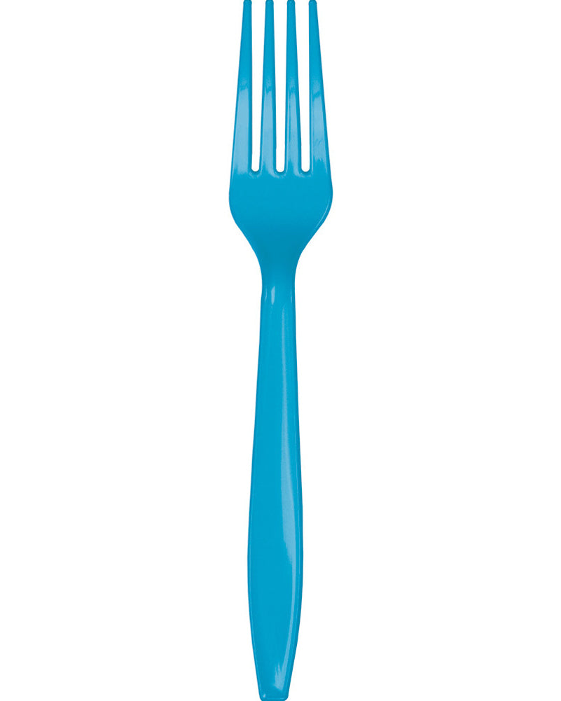 Turquoise Premium Forks Pack of 24