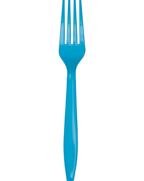 Turquoise Premium Forks Pack of 24