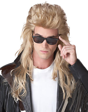 80s Rock Blonde Mullet Wig