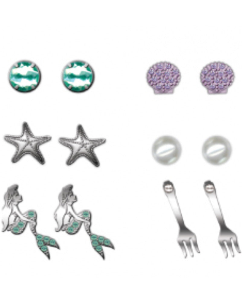 Disney The Little Mermaid 6 Earrings Set