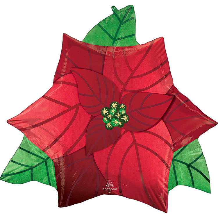 Christmas SuperShape XL Satin Infused Poinsettia Balloon