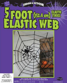 Elastic Tinsel Spider Web 1.5m For Halloween