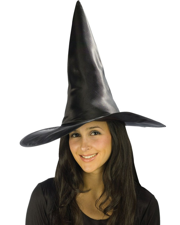 Black Satin Deluxe Witch Hat