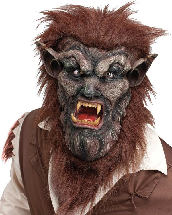 Brown Werewolf Mask with Teeth