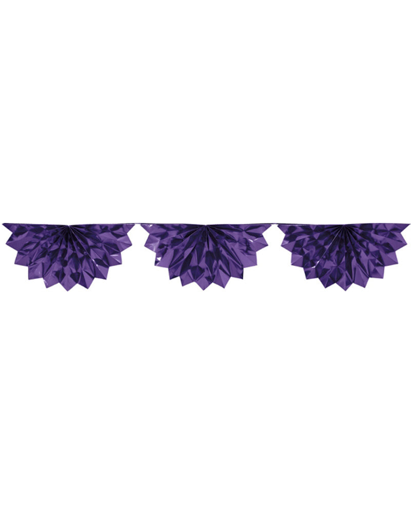 Purple Foil Bunting Garland 2m