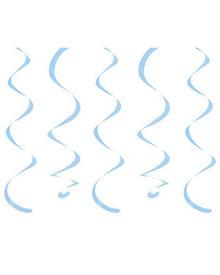 Pastel Blue Hanging Swirl Decorations Pack of 10