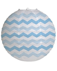Pastel Blue Chevron Paper Lantern