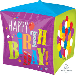 UltraShape Cubez Birthday Balloons