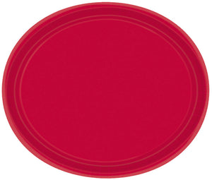 Paper Plates Oval 30cm Apple Red Pack of 20