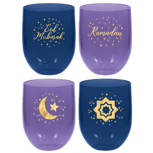 Eid Plastic Stemless Glasses 449ml