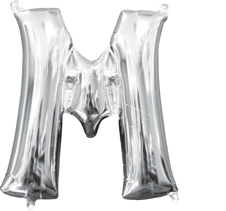 Silver 40 cm Letter M Balloon