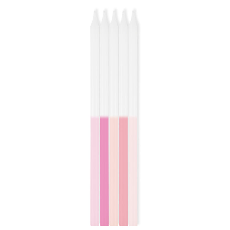 Pink Ombre Taper Candles Pack of 10