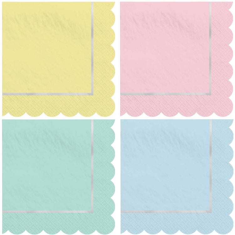 Pretty Pastels Lunch Napkins Hot-Stamped Pack of 16