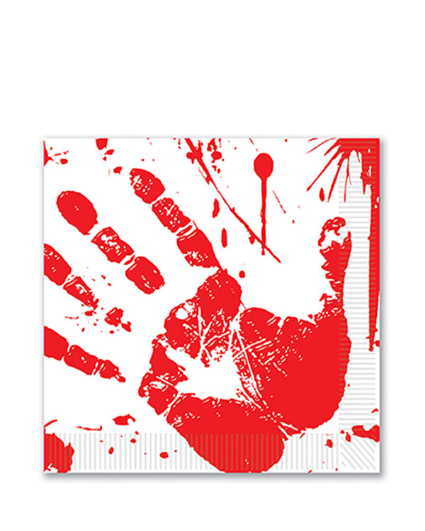 Bloody Hand Prints Lunch Napkins Pack of 16