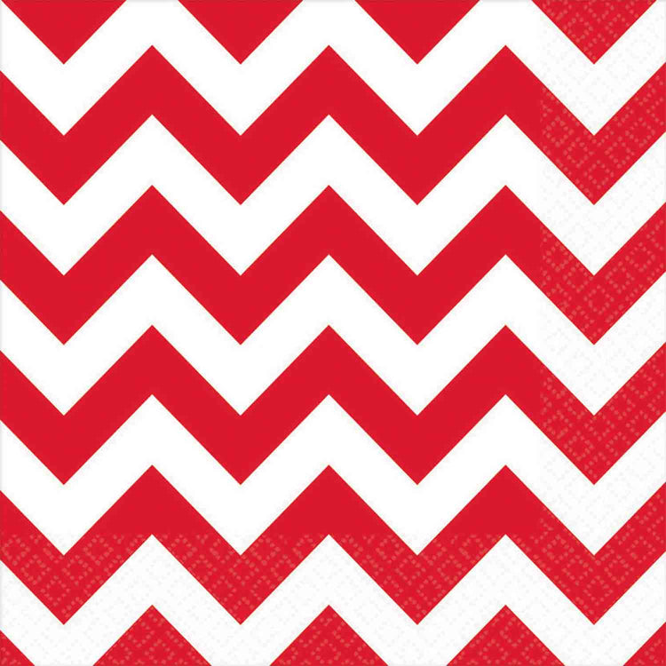 Apple Red Chevron Lunch Napkins Pack of 16