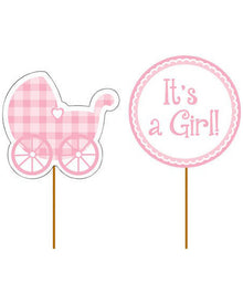 Sweet Baby Feet Pink Cupcake Picks Pack of 12