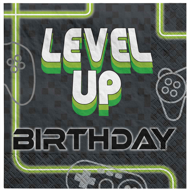 Level Up Gaming Lunch Napkins Pack of 16
