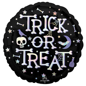 45cm Standard Holographic Iridescent Trick or Treat Balloon