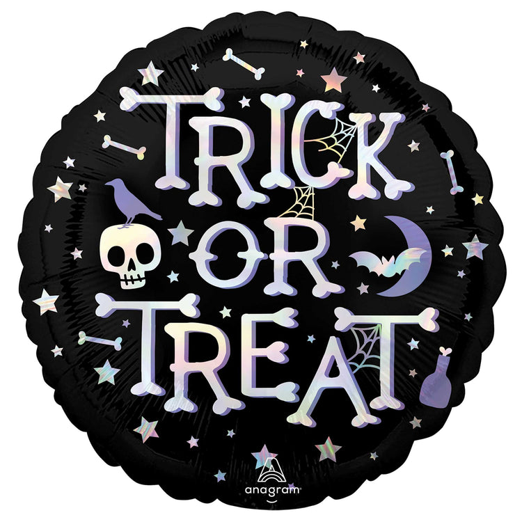 45cm Standard Holographic Iridescent Trick or Treat Balloon