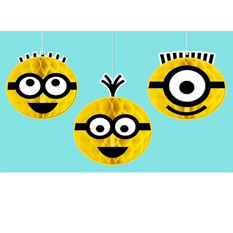 Despicable Me Minions Honeycomb Hanging Decorations Pack of 3