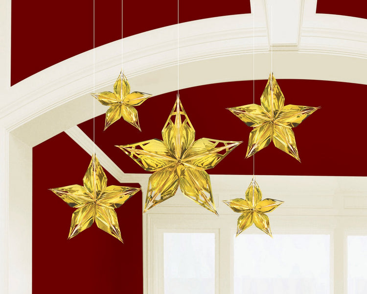Glitz and Glam Star Decorations Pack of 5