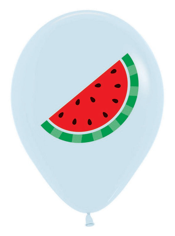 Watermelon on White 30cm Latex Balloon Pack of 12