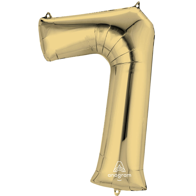 SuperShape White Gold Numeral 7 Balloon