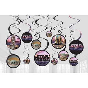 The Mandalorian Star Wars Spiral Swirl Decorations Value Pack Pack of 12
