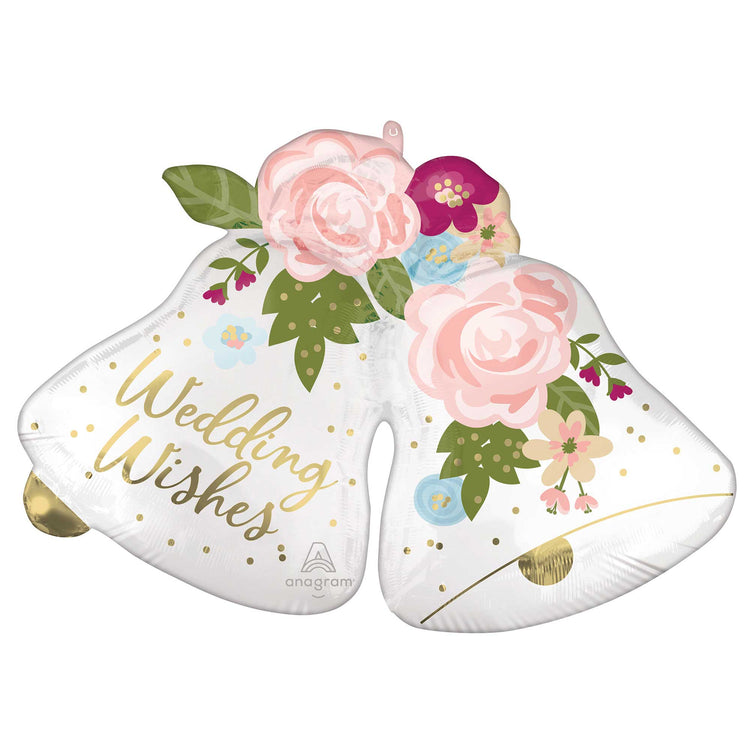 SuperShape XL Wedding Wishes Satin Bells Balloon