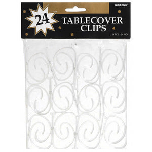 Tablecover Clips Value Pack Clear Plastic Pack of 24
