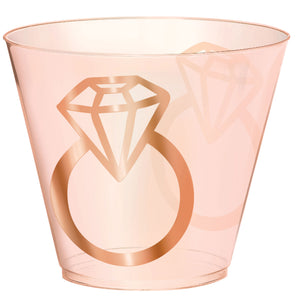 Blush Wedding 266ml Diamond Ring Plastic Tumblers Pack of 30