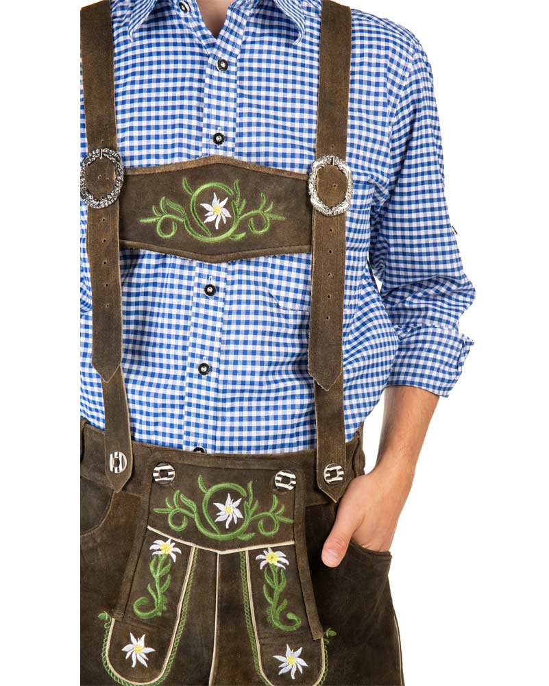 Fritz Authentic Leather Lederhosen Mens Costume