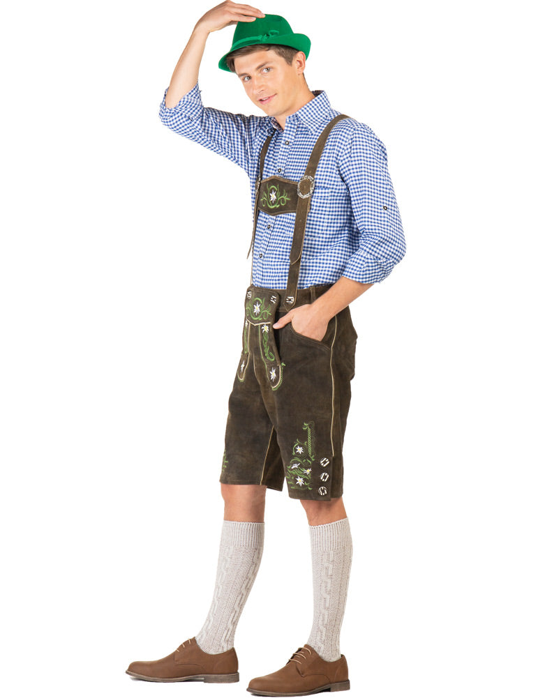 Fritz Authentic Leather Plus Size Lederhosen Mens Costume