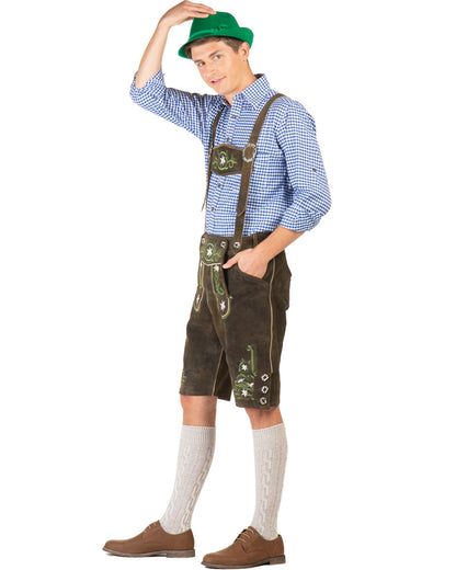 Fritz Authentic Leather Lederhosen Mens Costume