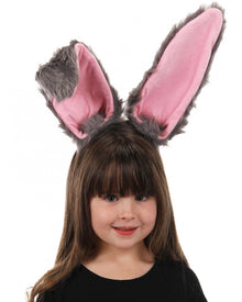 Grey Bendy Bunny Ears Deluxe Headband