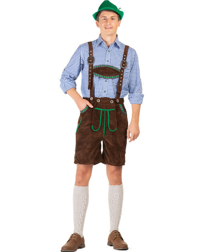 Kurt Deluxe Brown Lederhosen Mens Costume