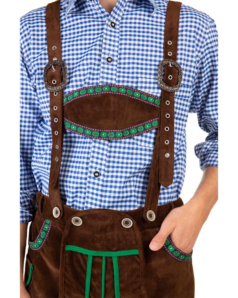 Kurt Deluxe Brown Lederhosen Plus Size Mens Costume