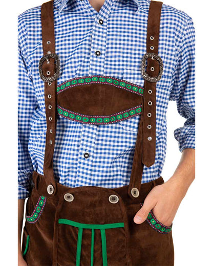 Kurt Deluxe Brown Lederhosen Plus Size Mens Costume