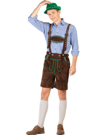 Kurt Deluxe Brown Lederhosen Plus Size Mens Costume