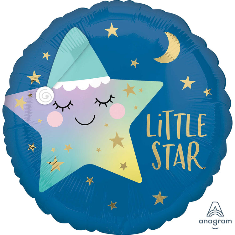 45cm Standard HX Sleepy Little Star Balloon