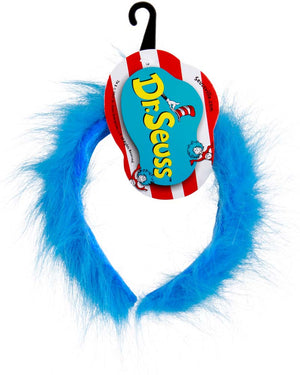 Image of blue fluffy Dr. Seuss Thing 1 and 2 headband.